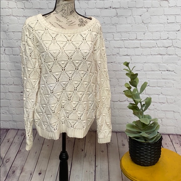 Tommy Hilfiger Crochet Pom Knit Sweater 
